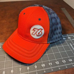 Phillips 76 snap-back hat orange baseball cap with mesh one size fits most